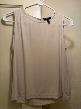 Eileen Fisher Cream Sleeveless Silk Camisole Top